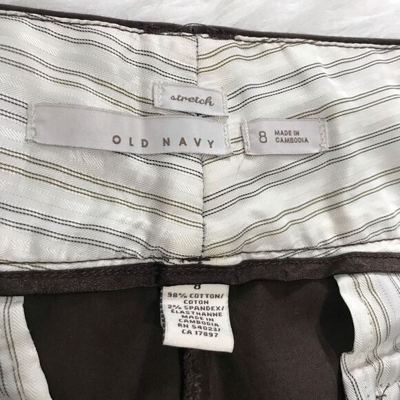 Old Navy Stretch Brown dress pants trousers size 8 - Picture 8 of 9